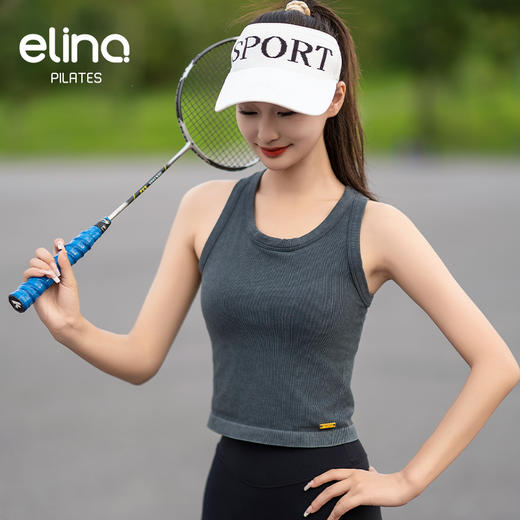 elina一恋水洗牛仔风瑜伽背心 EML3864 商品图7