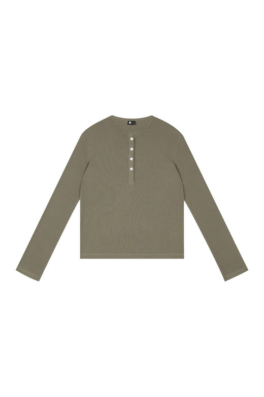 oneup华夫格亨利领合身长袖 商品图5