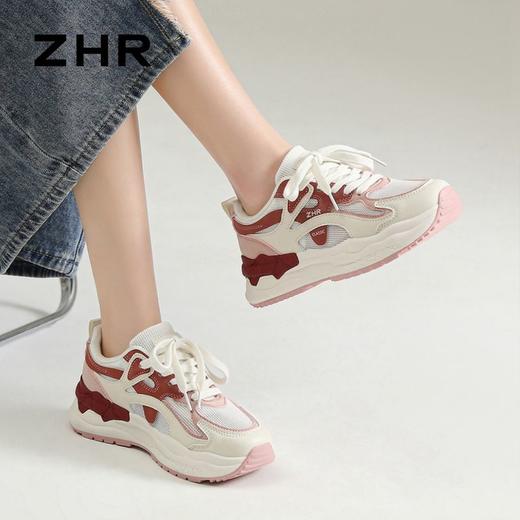 ZHR则则轻便透气网面老爹鞋女2024夏季新款增高软底休闲运动女鞋 商品图9
