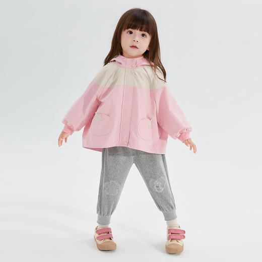 笛莎童装女童外套2024秋季新款A字版型撞色外套 商品图2