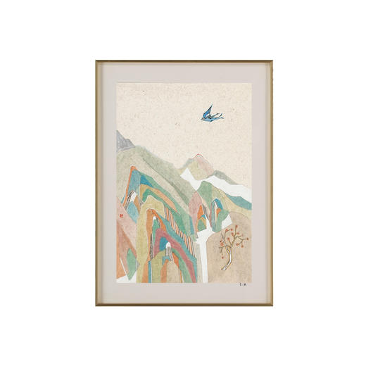 为你读诗  × 李二康 《那山》系列含框装裱复制水墨版画 商品图0