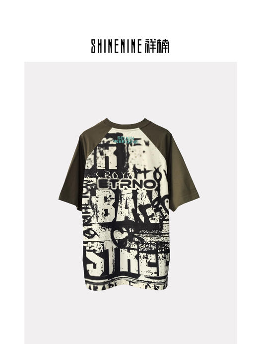 W410912074复古涂鸦短袖T恤 商品图1