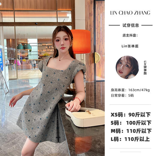 清仓捡漏 LINCHAOZHANG【四芒星】北欧像素雪花细节连衣裙 LL240478 商品图0