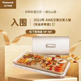 松下（Panasonic）金色 多用途锅 聚嗨盘 网红锅 多功能锅 料理烧烤火锅一体锅 左右独立控温 NF-M1-N【金色】标准版 2L