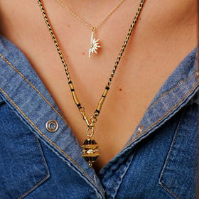 北京仓｜MYA-BAY-BIG TALISMAN-黑色 长款 转运珠 项链（两种戴法）［比利时设计师］