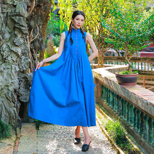 青衣白马民族风连衣裙| 云南土布面料 | 现货 商品图1