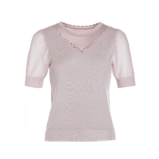 乔万尼夏款短袖针织衫微透设计感EM2M866 商品图4