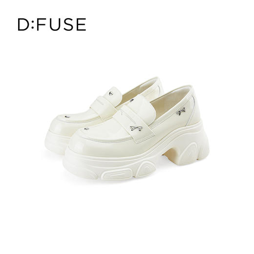 D:FUSE迪芙斯2024秋季新款漆皮轻便厚底乐福鞋DF43112366 商品图5