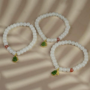 D和田玉单圈-diy碧玉葫芦白玉老型珠 商品图0