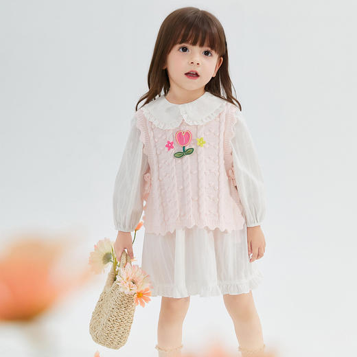 笛莎童装2024秋季新款毛织马甲 商品图1