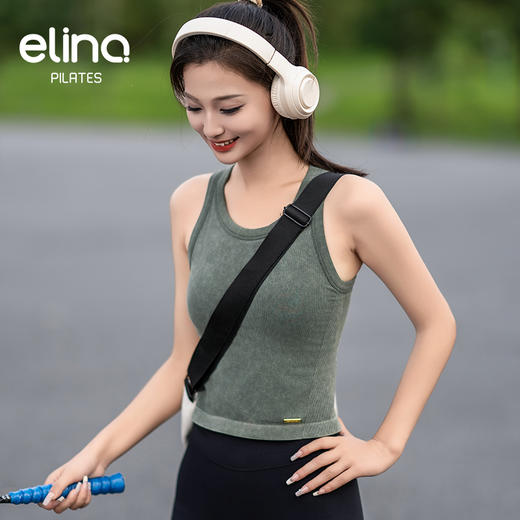 elina一恋水洗牛仔风瑜伽背心 EML3864 商品图2