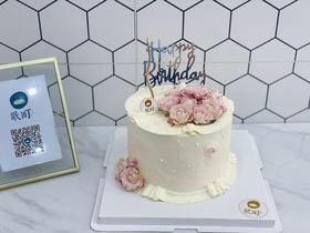 Happy birthday 纯白珍珠小粉玫瑰