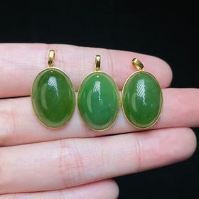 18K碧玉蛋面吊坠约14*20mm