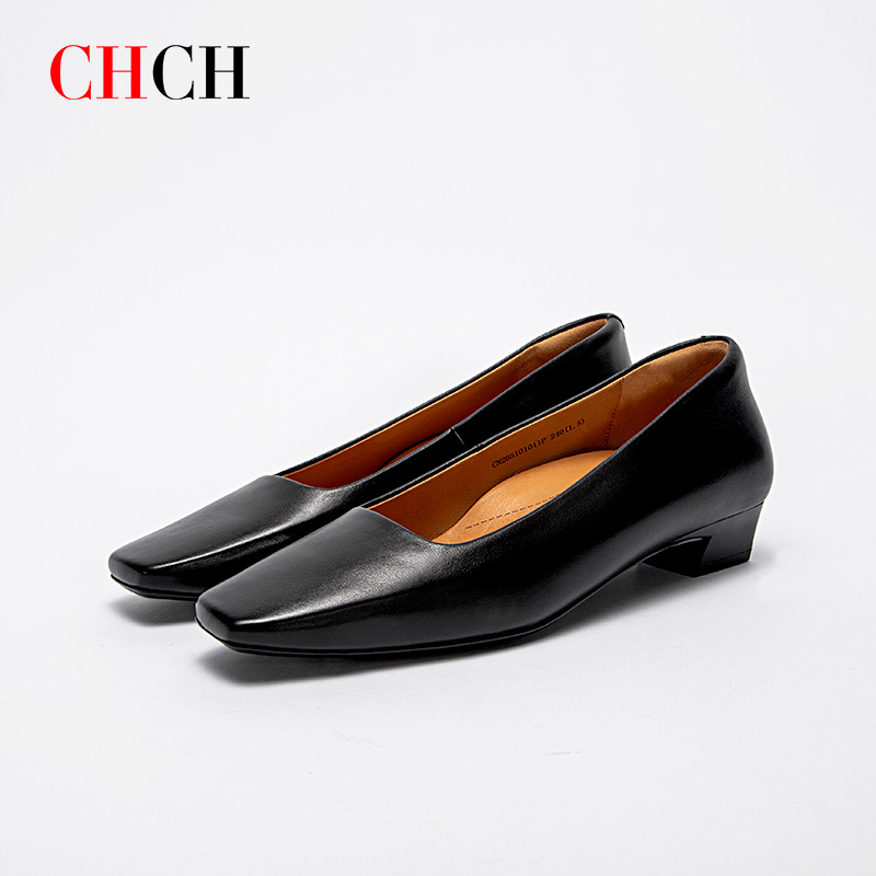 CHCH平衡鞋新款羊皮简约大方百搭粗跟女式通勤单鞋CN2B5101