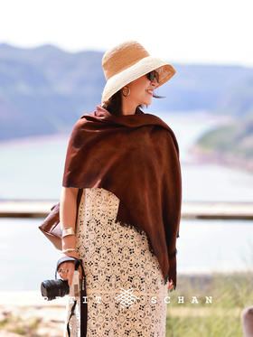 将进酒 羊绒羊毛桑蚕丝手工扎染围巾披肩