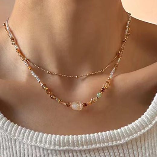 优选丨夏日项链饰品组合 夏日天然石浪漫项链  多彩贝壳项链 漫天星天然项链 商品图3