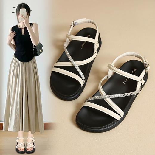 ZHR则则凉鞋女2024新款夏季网红轻便沙滩鞋时尚ins爆款罗马鞋外出 商品图0