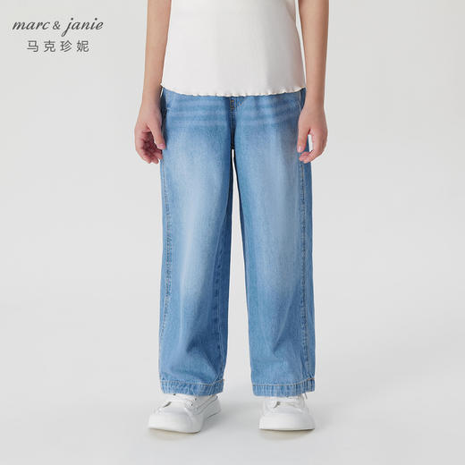 马克珍妮女童纯棉百搭直筒牛仔裤儿童裤子2024年春装新款240216 商品图3