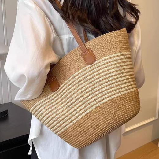 Safiya/索菲娅2024新款夏天时尚大容量托特包百搭编织女士单肩斜挎包 SF42215146 商品图9