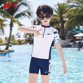 回力儿童泳衣男童中大童2024新款男孩分体游泳衣青少年泳裤套装_ym