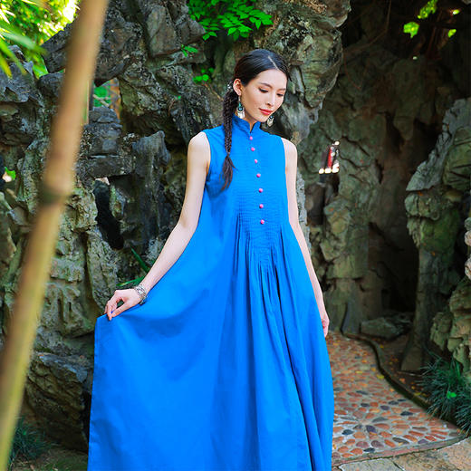 青衣白马民族风连衣裙| 云南土布面料 | 现货 商品图3