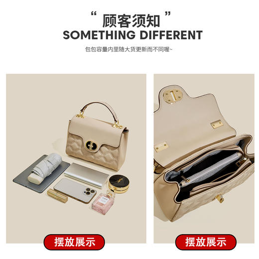 Safiya/索菲娅2024新款二层牛皮时尚小方包手机包手提单肩斜挎包女 SF42215138 商品图9