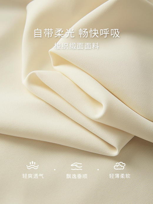 【年终特卖】熙世界25秋新款法式飘带蝴蝶结衬衣女通勤职场缎面长袖衬衫上衣 商品图3