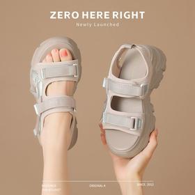 ZHR则则厚底运动凉鞋女夏季新款凉鞋魔术贴休闲百搭防滑增高凉鞋