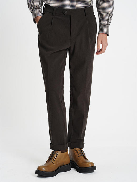 callisto咖啡色聚酯纤维休闲裤 商品图2