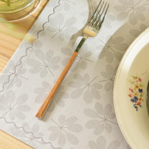 树叶印花餐垫隔热垫桌垫高级感轻奢餐布法式复古 商品图2