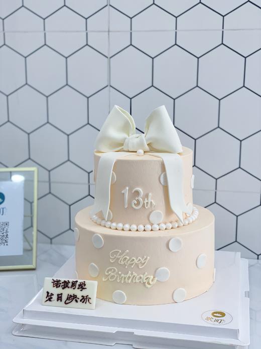 双层法式大珍珠&白色翻糖蝴蝶结 商品图0