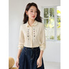 【79元福袋，不支持退换】熙世界文艺清新刺绣花边纯棉衬衫秋季2025新款别致小众长袖衬衣 商品缩略图1