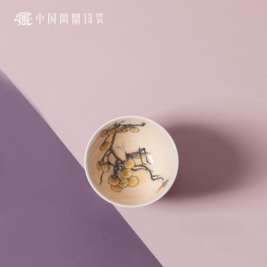 问鼎钧瓷鹅黄五彩青花雨尘杯（金玉满堂） 商品图3