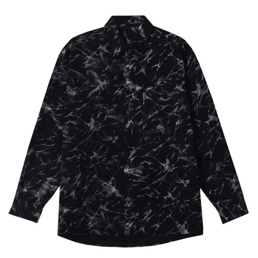 Z232712国风泼墨扎染长袖宽松情侣衬衣休闲复古美式衬衫男女上衣 商品图1