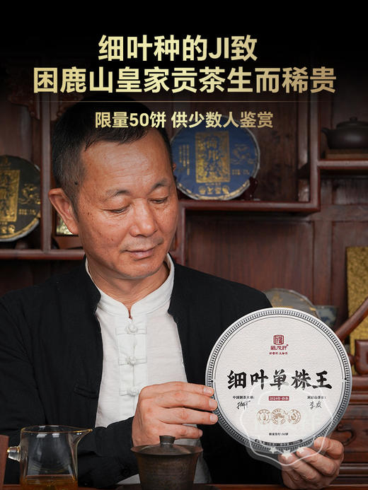【细叶单株王】细叶单株 高度稀缺精中取精 最核心古树宝贵采摘权仅此一年 2024年春茶精选普洱茶区困鹿山6颗细叶单株普洱生茶饼357g 商品图2