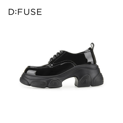 D:FUSE迪芙斯秋季新款漆皮系带厚底德比鞋DF43112364 商品图1