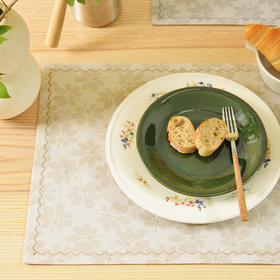 树叶印花餐垫隔热垫桌垫高级感轻奢餐布法式复古