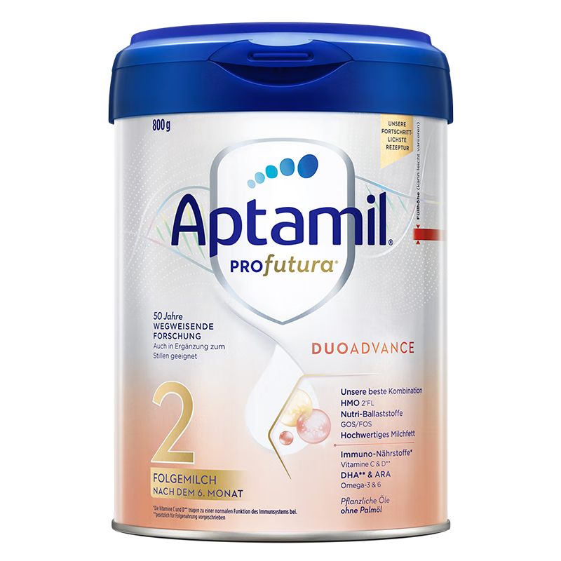德国爱他美(Aptamil)白金版婴儿配方奶粉2段800g