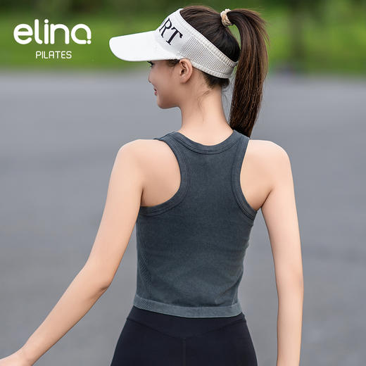 elina一恋水洗牛仔风瑜伽背心 EML3864 商品图1