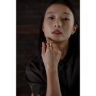 18k沉香堆金半圆形戒指 商品图2