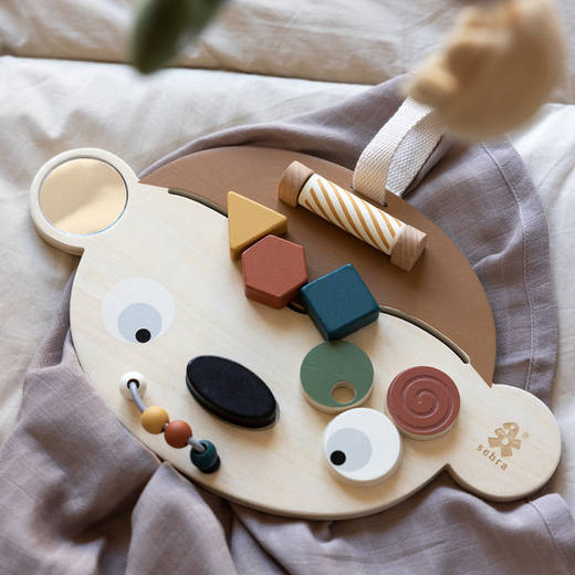 丹麦Sebra  木质游戏板婴幼儿益智滚轮串珠迷你迷宫认知启蒙玩具 30cm*3.8cm*22cm 4月+ 商品图4