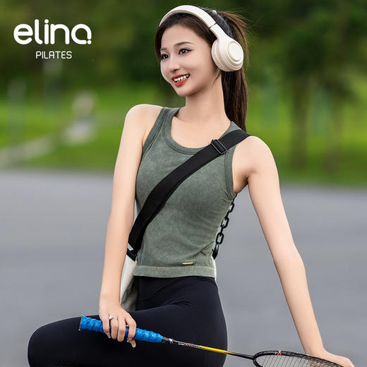 elina一恋水洗牛仔风瑜伽背心 EML3864 商品图3