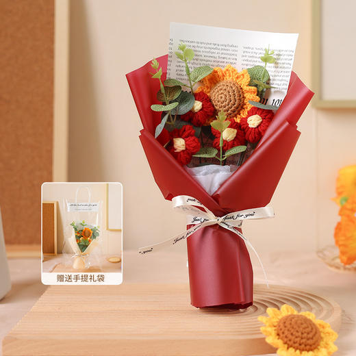 【手编花束，真爱永恒】阳光丽人眷恋向日葵，萌妹子爱上编织花束。闺蜜必买的手工永生花，为你的七夕增一份温馨。七夕情人节礼物 商品图6