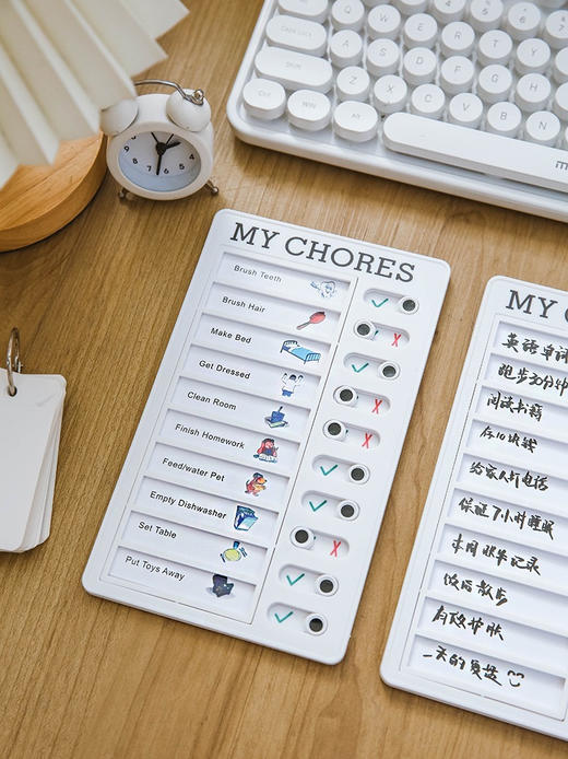 【9.9元22件套】改善孩子拖延症 自律神器 22件套自律打卡器 提升做事效率 增加孩子积极性 卡纸可替换 循环使用 可替换打卡板 帮助孩子养成好习惯 商品图6