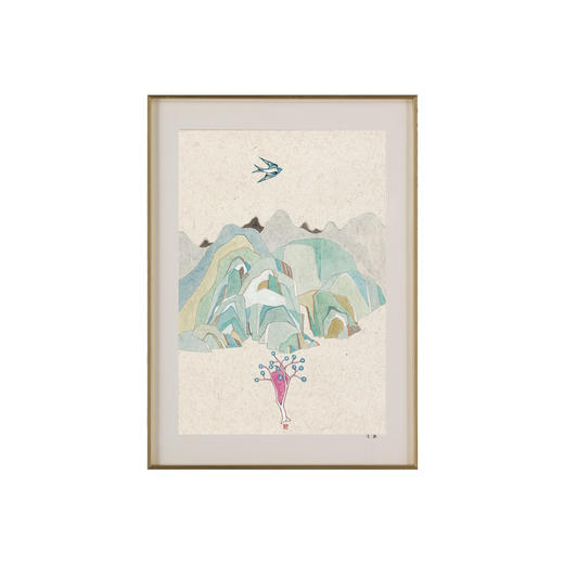 为你读诗  × 李二康 《那山》系列含框装裱复制水墨版画 商品图2