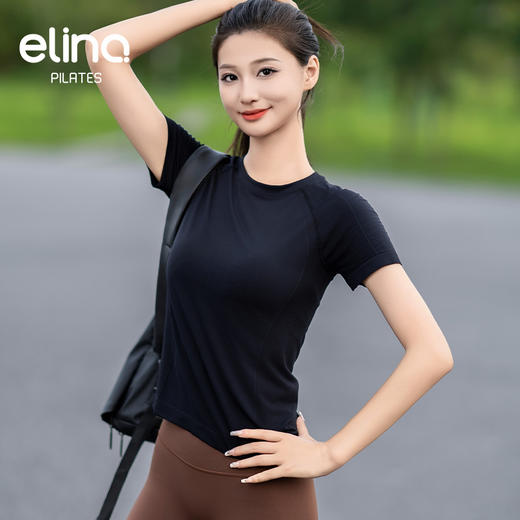 elina一恋轻盈高弹锦纶运动短袖 EML3248 商品图6