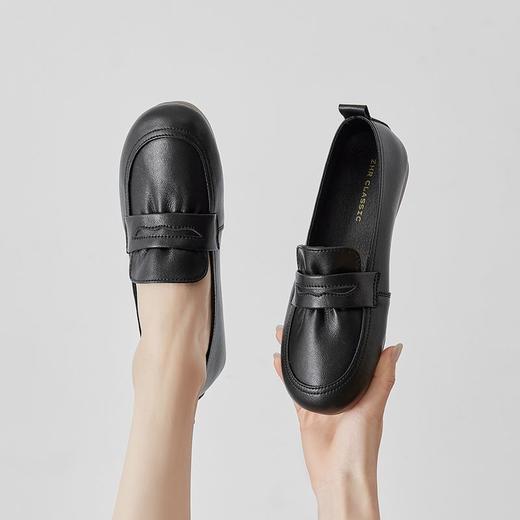 ZHR则则真皮乐福鞋软底一脚蹬单鞋女2024新款时尚百搭小皮鞋女鞋 商品图4