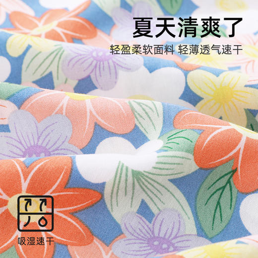 【商场同款】熳洁儿 夏季人棉印花单裤百搭显瘦阔腿裤升级版带口袋花花裤24203020/24203021 商品图3