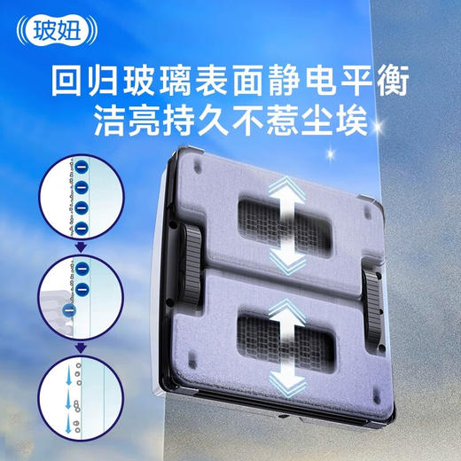 【2024新品】玻妞（HOBOT）双盘震动喷水擦窗机器人玻妞高频双布对擦喷水擦玻璃机器人波妞擦窗神器 玻妞S6PRO 商品图1