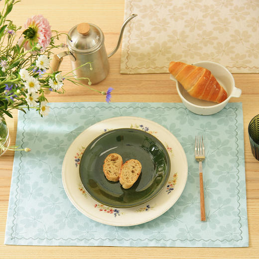 树叶印花餐垫隔热垫桌垫高级感轻奢餐布法式复古 商品图1